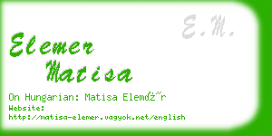 elemer matisa business card